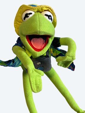 Kermit The Frog Tourist Plush With Camera Hawaiian Shirt Muppets Collectible